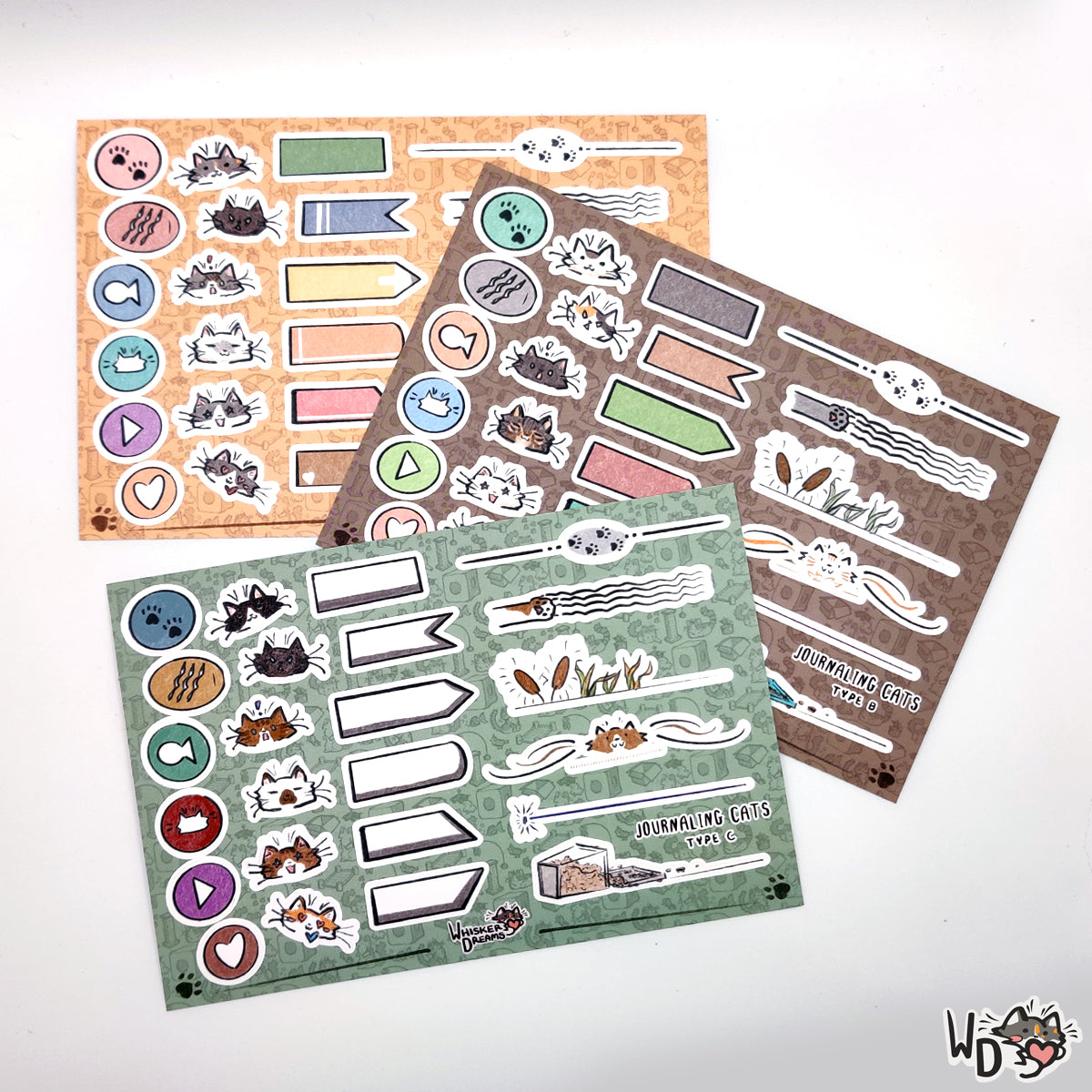 Sticker Sheet - Journaling Cats