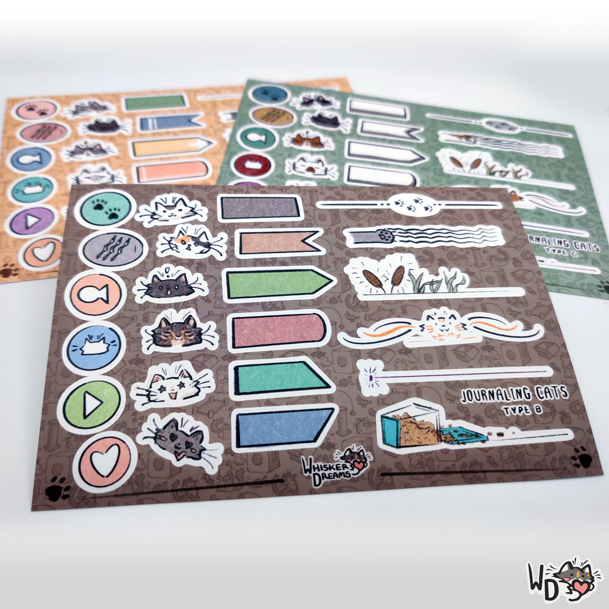 Sticker Sheet - Journaling Cats