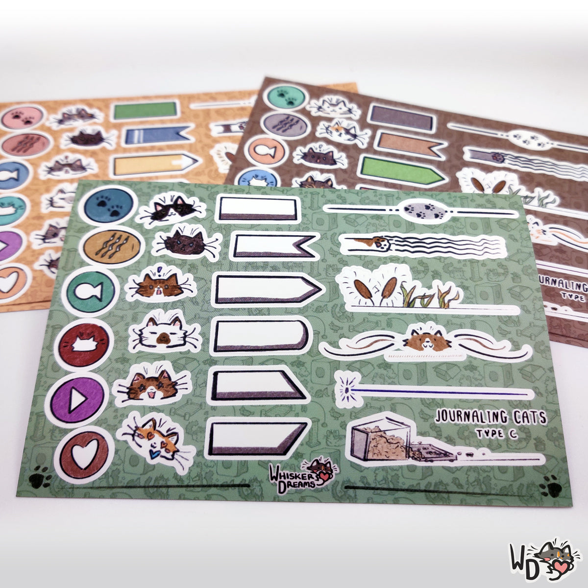 Sticker Sheet - Journaling Cats