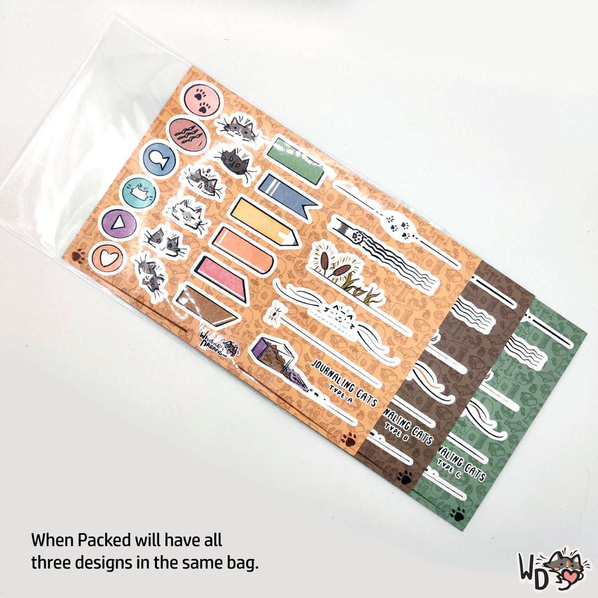 Sticker Sheet - Journaling Cats