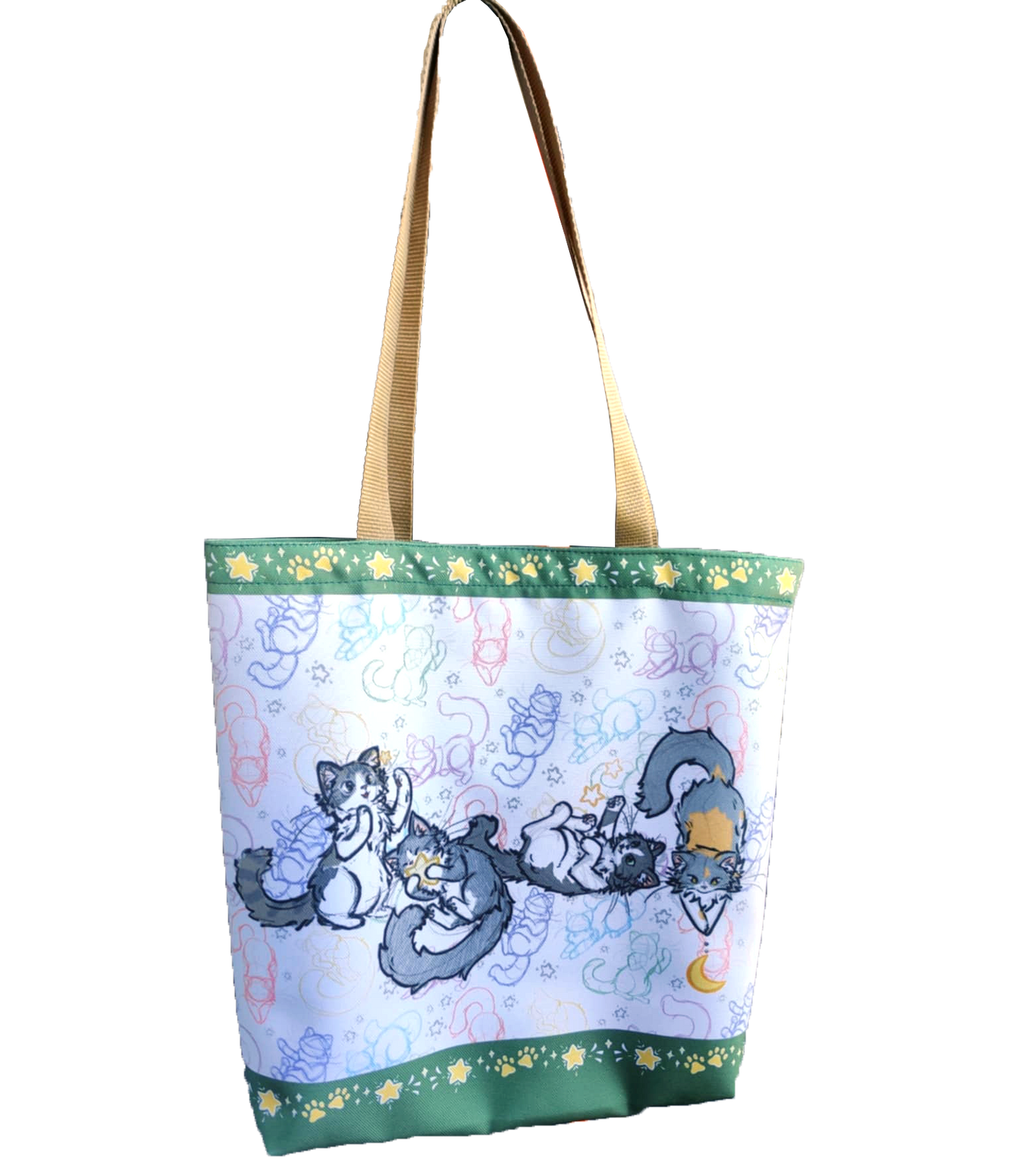 Tote Bag - Wishful Doodles (With zipper Pocket)