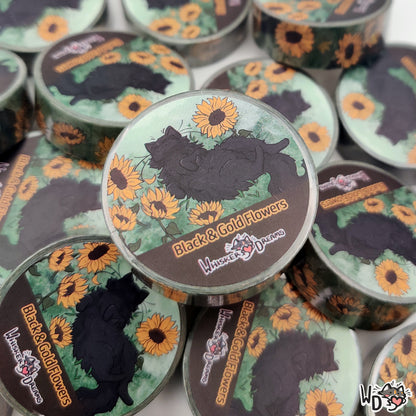 Washi Tape - Black and Gold Flowers