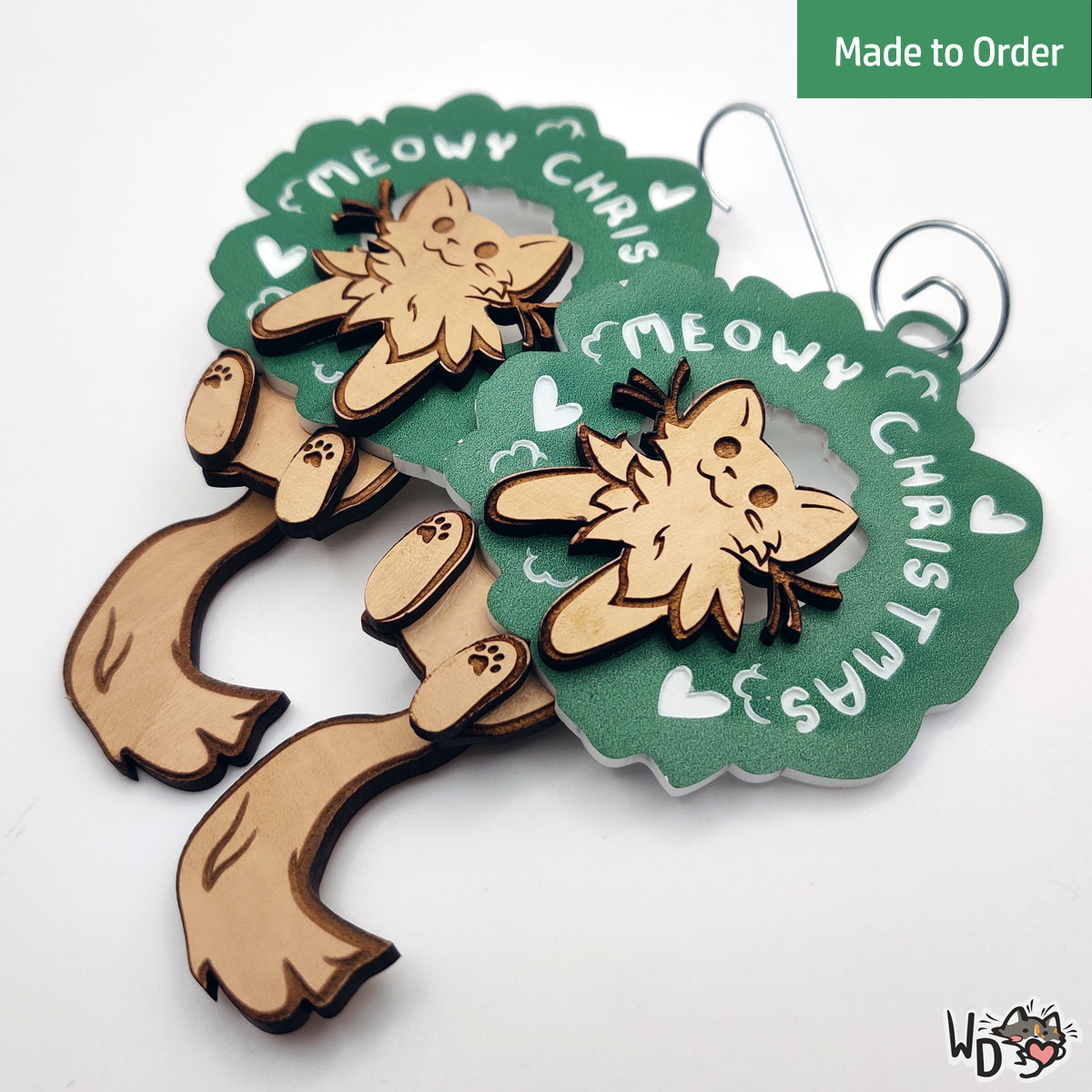 Meowy Christmas - Brooch or Ornament