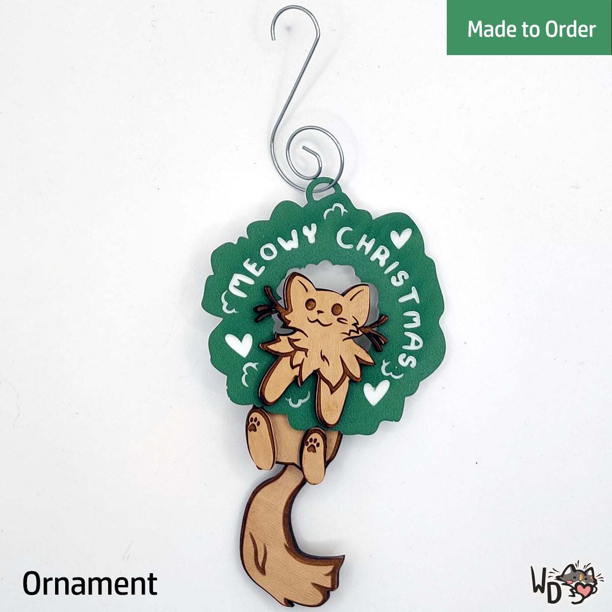 Meowy Christmas - Brooch or Ornament