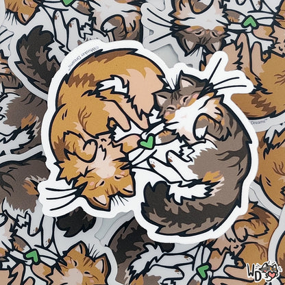 Sticker - Paw Heart (Orange and Brown Tabby)