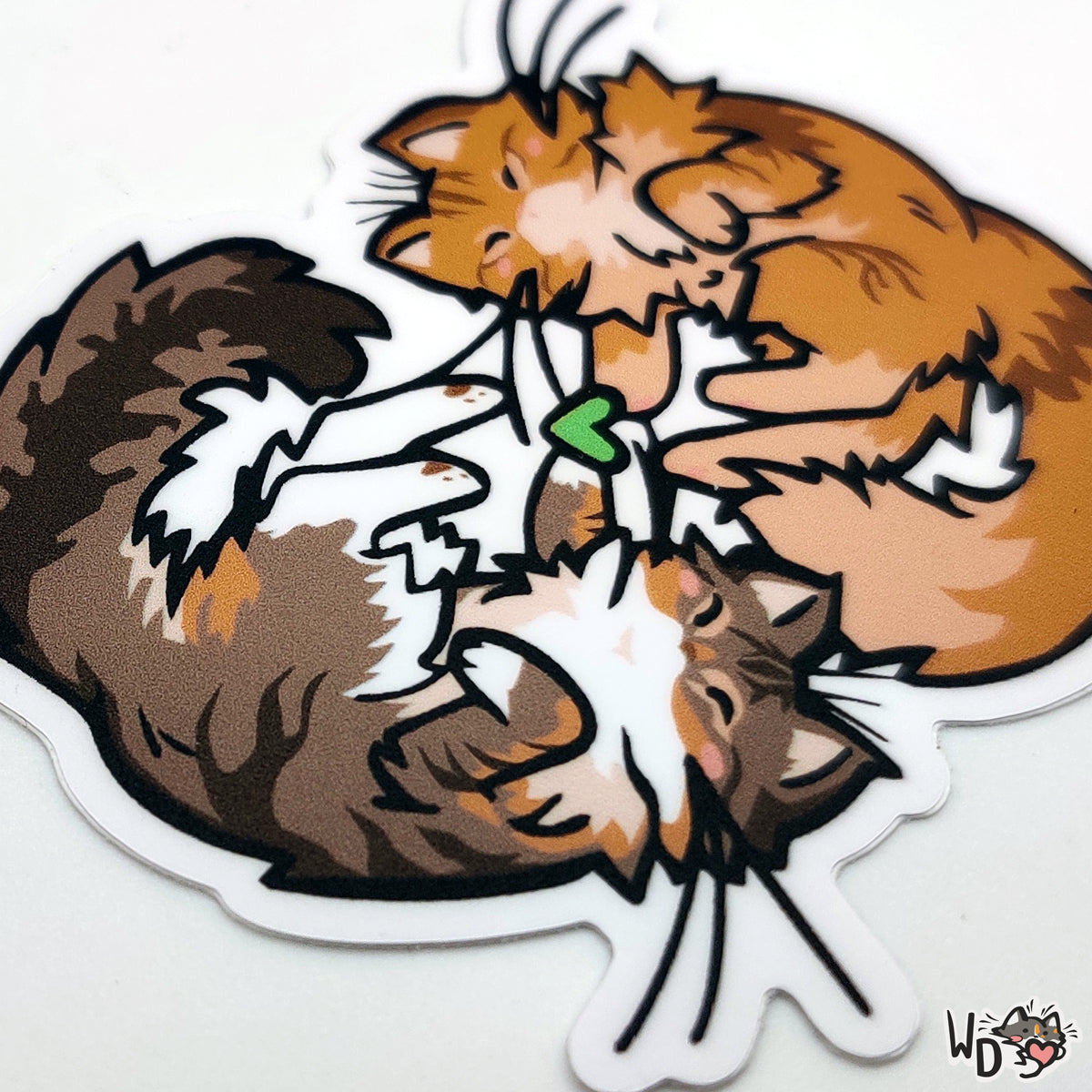 Sticker - Paw Heart (Orange and Brown Tabby)