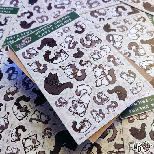 Sticker Sheet - Whisker Dreams Cats & Friends