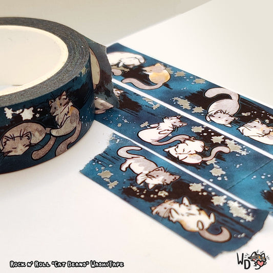 Washi Tape - Rock n' Roll "Bean Cat" Washi Tape