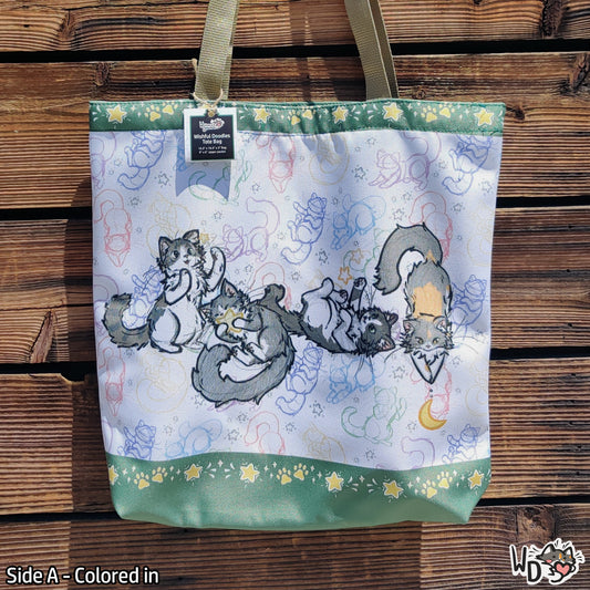 Tote Bag - Wishful Doodles (With zipper Pocket)